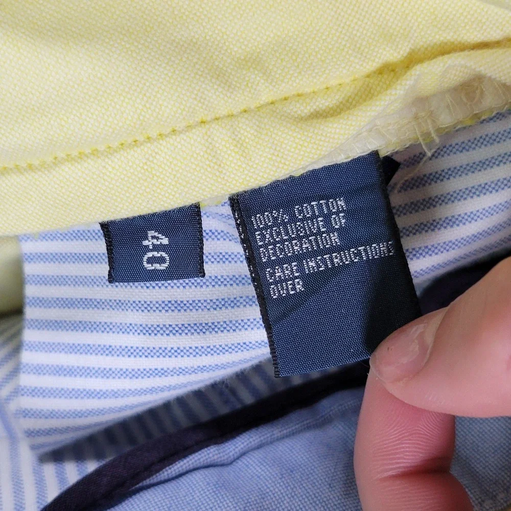 Polo Ralph Lauren Shorts Men 40 Yellow Cotton Oxford Chino Preppy Classic Summer